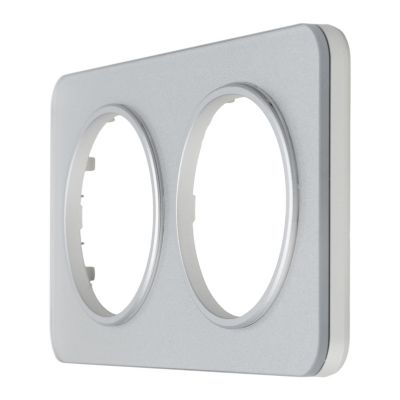 Plaque de finition double Jacobsen Espen nickel brossé