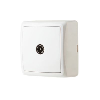 Prise TV monobloc en saillie Jacobsen Sigurd blanc complet