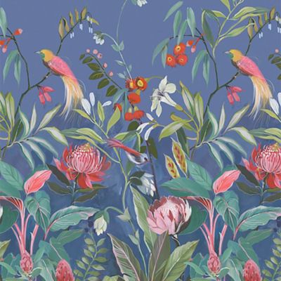 Papier peint panoramique Intissé GoodHome Turquoise ble foncé 280 x 159 cm