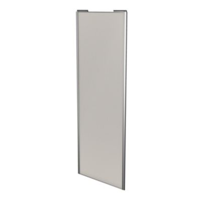 Porte de placard coulissante gris clair mat profil gris GoodHome Arius H. 248,5 x L. 92.2 cm + amort