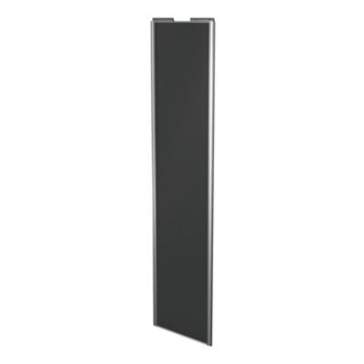 Porte de placard coulissante anthracite profil gris GoodHome Arius H. 248,5 x L. 62.2 cm + amortisse