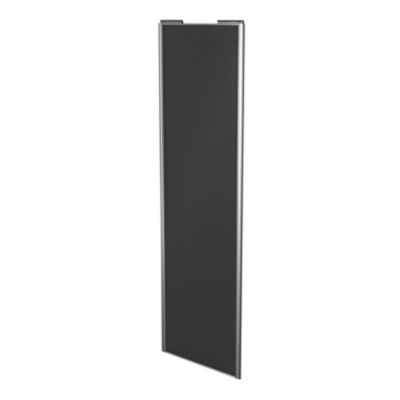 Porte de placard coulissante anthracite profil gris GoodHome Arius H. 248,5 x L. 77.2 cm + amortisse