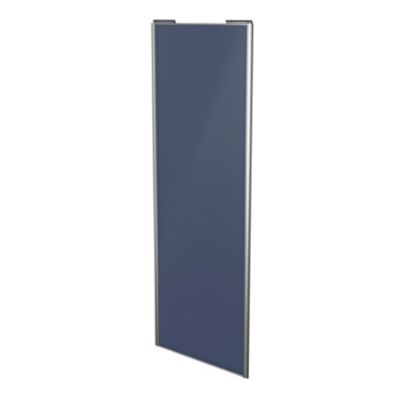 Porte de placard coulissante bleu profil gris GoodHome Arius H. 248,5 x L. 92.2 cm + amortisseurs