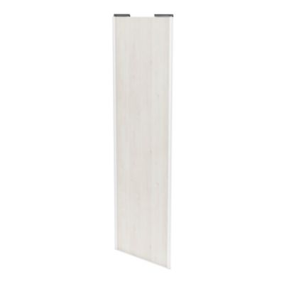 Porte de placard coulissante bois nordique profil blanc GoodHome Arius H. 248,5 x L. 77.2 cm + amort