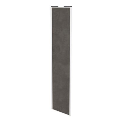 Porte de placard coulissante gris antique profil blanc GoodHome Arius H. 248,5 x L. 62.2 cm + amorti
