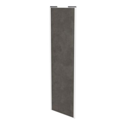 Porte de placard coulissante gris antique profil blanc GoodHome Arius H. 248,5 x L. 77.2 cm + amorti
