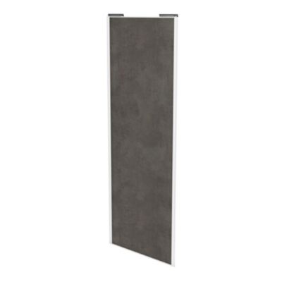 Porte de placard coulissante gris antique profil blanc GoodHome Arius H. 248,5 x L. 92.2 cm + amorti