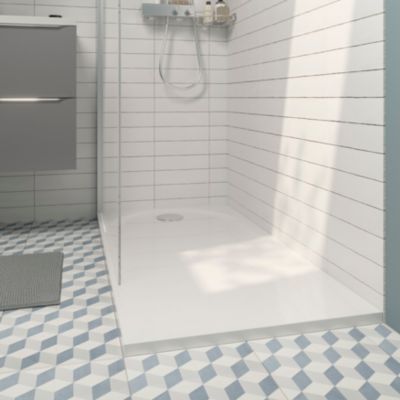Receveur de douche 70 x 120 cm, résine, blanc, GoodHome Cavally
