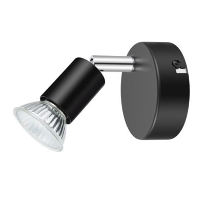 Spot patère GU10 7W Sasha noir mat H.10.5 x Ø8 cm