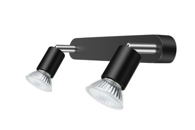 Réglette spot 2 lumières GU10 7W Sasha noir mat L.26 x L.4 x H.10.5 cm