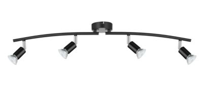 Réglette spot 4 lumières GU10 7W Sasha noir mat L.78 x L.9 x H.14.5 cm