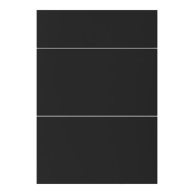 Façade de cuisine 1 tiroir et 2 casseroliers Stevia noir mat l. 50 cm x H. 72 cm GoodHome - Goodhome