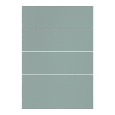 Façade de cuisine 3 tiroirs et 1 casserolier Stevia vert mat l. 50 cm x H. 72 cm GoodHome - Goodhome