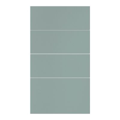 Façade de cuisine 3 tiroirs et 1 casserolier Stevia vert mat l. 40 cm x H. 72 cm GoodHome - Goodhome