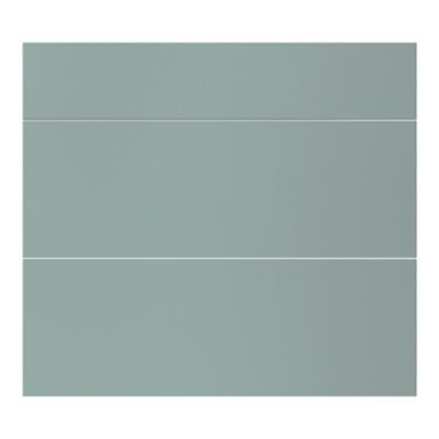 Façade de cuisine 1 tiroir et 2 casseroliers Stevia vert mat l. 80 cm x H. 72 cm GoodHome - Goodhome