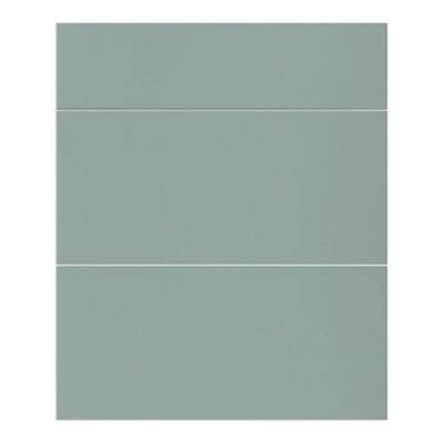 Façade de cuisine 1 tiroir et 2 casseroliers Stevia vert mat l. 60 cm x H. 72 cm GoodHome - Goodhome