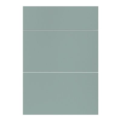 Façade de cuisine 1 tiroir et 2 casseroliers Stevia vert mat l. 50 cm x H. 72 cm GoodHome - Goodhome