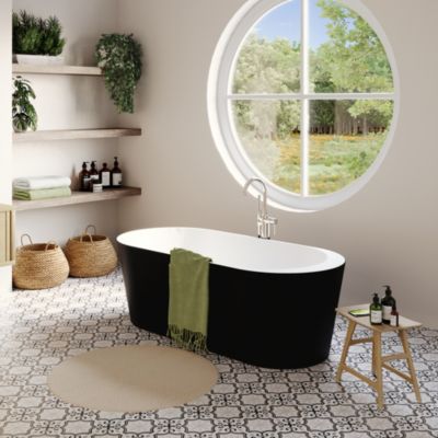 Baignoire îlot Huron L. 150 cm x l. 75 cm noir