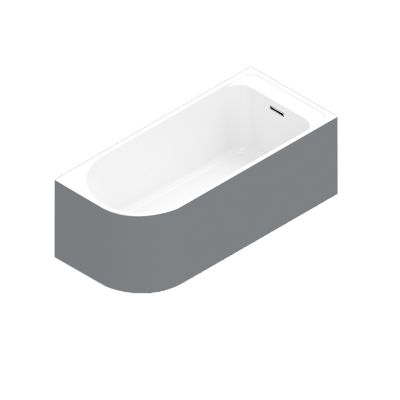 Baignoire adossée pour angle droit 160x75 cm Oguta gris