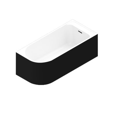 Baignoire adossée pour angle droit 160x75 cm Oguta noir