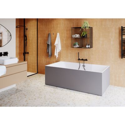 Baignoire semi îlot 180x80 cm Bakor gris