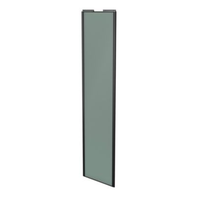 Porte de placard coulissante vert de gris profil noir GoodHome Arius H. 248,5 x L. 62.2 cm + amortis