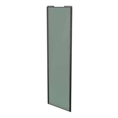 Porte de placard coulissante vert de gris profil noir GoodHome Arius H. 248,5 x L. 77.2 cm + amortis