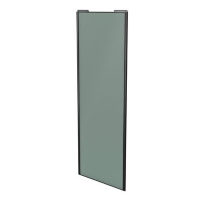 Porte de placard coulissante vert de gris profil noir GoodHome Arius H. 248,5 x L. 92.2 cm + amortis