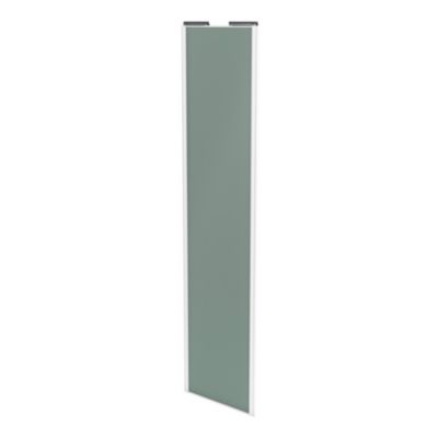Porte de placard coulissante vert de gris profil blanc GoodHome Arius H. 248,5 x L. 62.2 cm + amorti