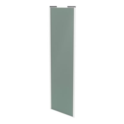 Porte de placard coulissante vert de gris profil blanc GoodHome Arius H. 248,5 x L. 77.2 cm + amorti