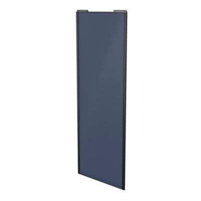 Porte de placard coulissante bleu profil noir GoodHome Arius H. 248,5 x L. 77.2 cm + amortisseurs