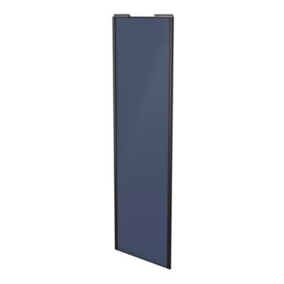 Porte de placard coulissante bleu profil noir GoodHome Arius H. 248,5 x L. 92.2 cm + amortisseurs