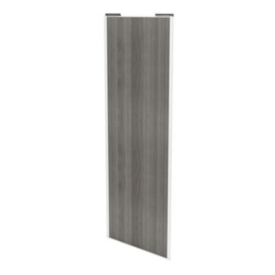 Porte de placard coulissante effet chêne grisé profil blanc GoodHome Arius H. 248,5 x L. 92.2 cm + a