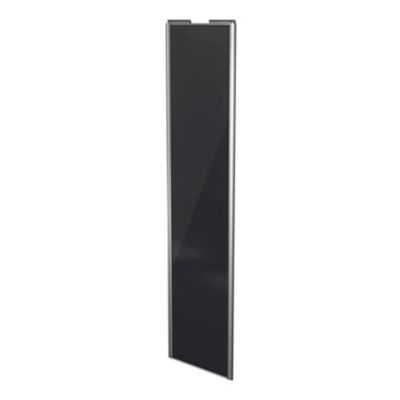 Porte de placard coulissante noir profil gris GoodHome Arius H. 248,5 x L. 62.2 cm + amortisseurs