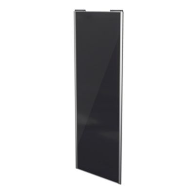 Porte de placard coulissante noir profil gris GoodHome Arius H. 248,5 x L. 92.2 cm + amortisseurs