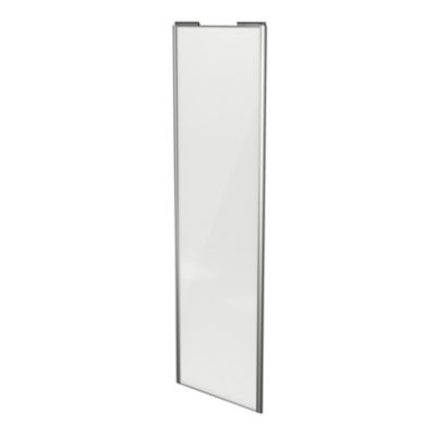 Porte de placard coulissante blanc brillant profil gris GoodHome Arius H. 248,5 x L. 77.2 cm + amort