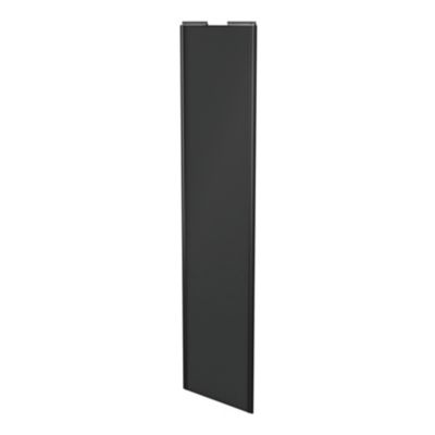 Porte de placard coulissante anthracite profil noir GoodHome Arius H. 248,5 x L. 62.2 cm + amortisse