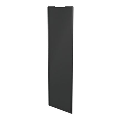 Porte de placard coulissante anthracite profil noir GoodHome Arius H. 248,5 x L. 77.2 cm + amortisse