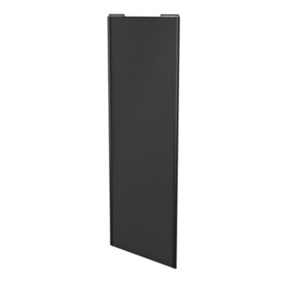Porte de placard coulissante anthracite profil noir GoodHome Arius H. 248,5 x L. 92.2 cm + amortisse