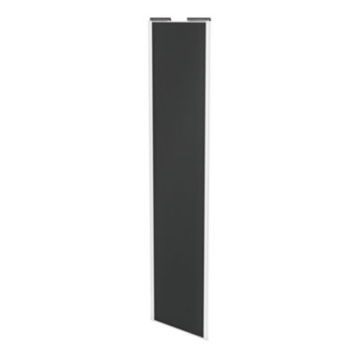 Porte de placard coulissante anthracite profil blanc GoodHome Arius H. 248,5 x L. 62.2 cm + amortiss