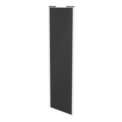 Porte de placard coulissante anthracite profil blanc GoodHome Arius H. 248,5 x L. 77.2 cm + amortiss