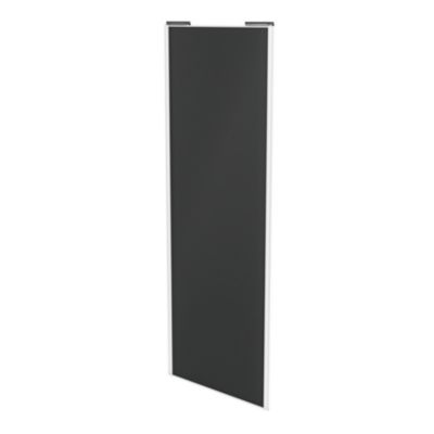 Porte de placard coulissante anthracite profil blanc GoodHome Arius H. 248,5 x L. 92.2 cm + amortiss