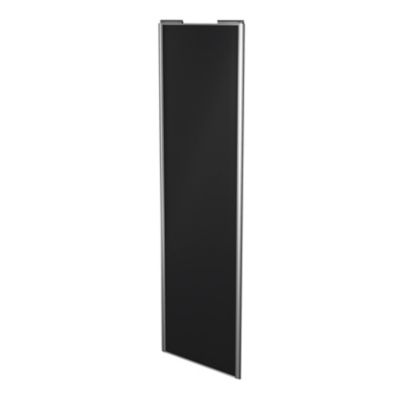 Porte de placard coulissante noir mat profil gris GoodHome Arius H. 248,5 x L. 77.2 cm + amortisseur