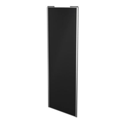 Porte de placard coulissante noir mat profil gris GoodHome Arius H. 248,5 x L. 92.2 cm + amortisseur