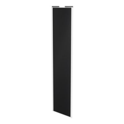 Porte de placard coulissante noir mat profil blanc GoodHome Arius H. 248,5 x L. 62.2 cm + amortisseu