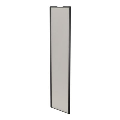 Porte de placard coulissante gris clair mat profil noir GoodHome Arius H. 248,5 x L. 62.2 cm + amort