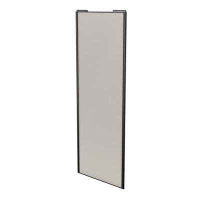 Porte de placard coulissante gris clair mat profil noir GoodHome Arius H. 248,5 x L. 92.2 cm + amort