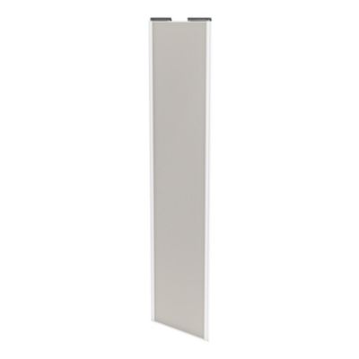 Porte de placard coulissante gris clair mat profil blanc GoodHome Arius H. 248,5 x L. 62.2 cm + amor