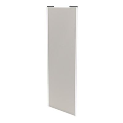 Porte de placard coulissante gris clair mat profil blanc GoodHome Arius H. 248,5 x L. 92.2 cm + amor