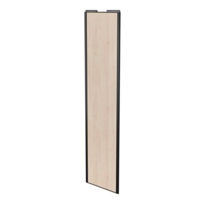 Porte de placard coulissante effet chêne clair profil noir GoodHome Arius H. 248,5 x L. 62.2 cm + am